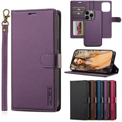 2 in 1 Removable Cards Solt Flip Leather Wallet Case For iPhone 15 Pro Max 14 Plus 16 13 12 11 SE 2022 XR XS Magnetic Bag Cover