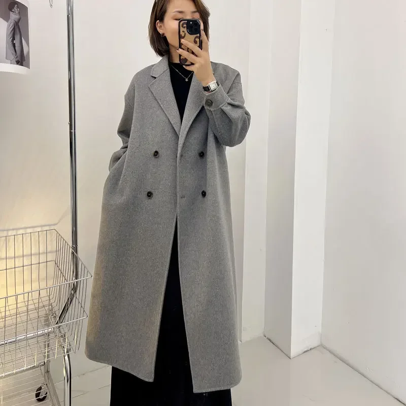 

Double-sided wool coat women's medium and long autumn and winter new versatile straight woolen coat