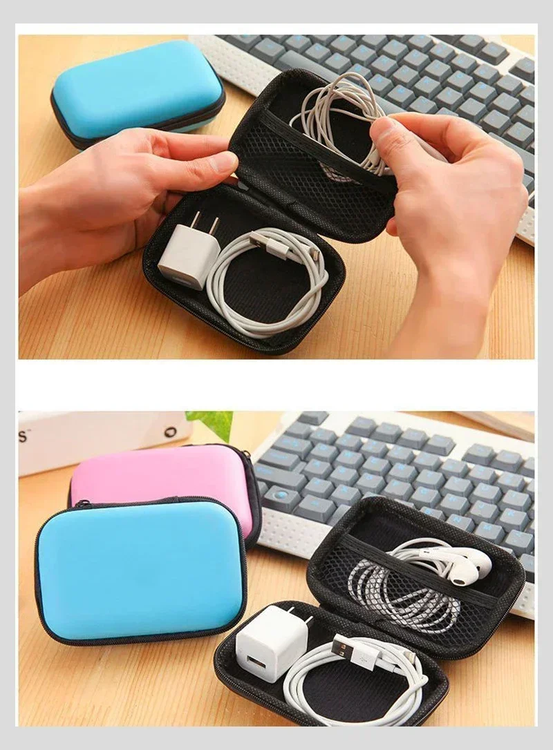 Tragbare Reise-Kabelorganizer-Tasche mit Reißverschluss für Kopfhörer und diverse Ladezubehörteile – Detail 7