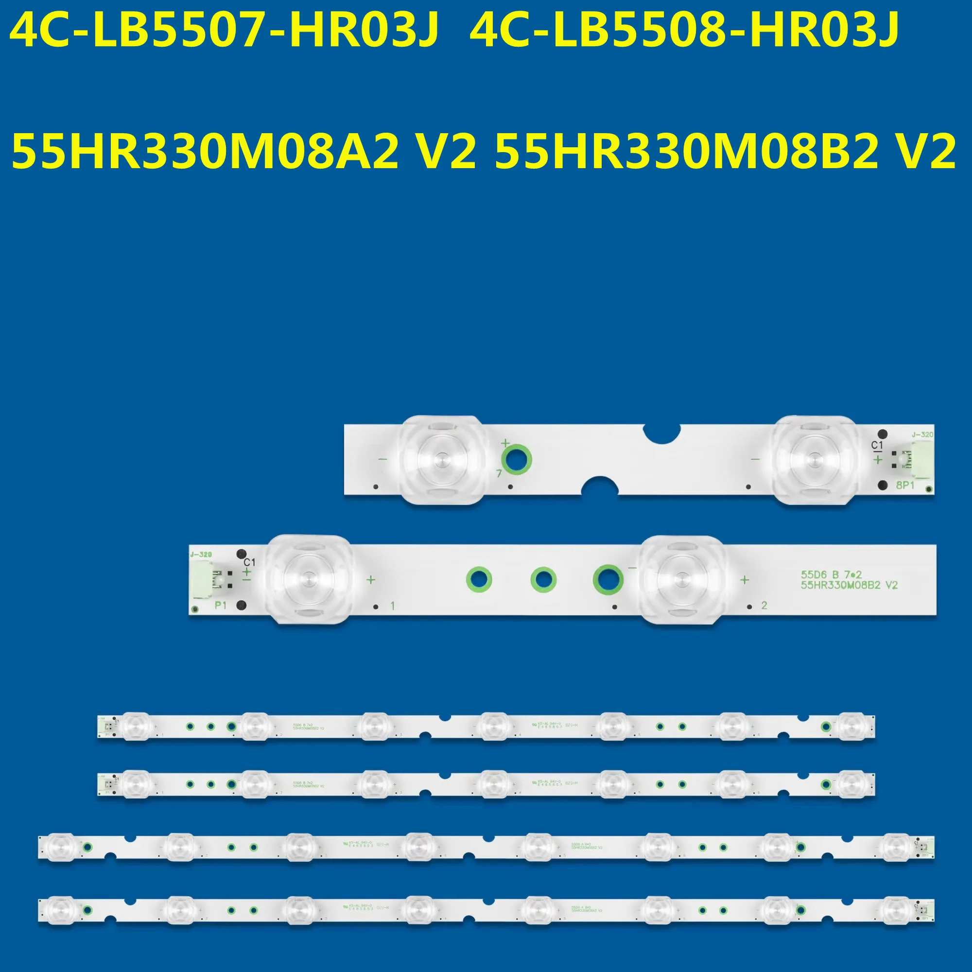 10set LED Bar 4C-LB5507-HR03J 4C-LB5508-HR03J 55HR330M08A2 V2 55HR330M08B2 For 55F6 55L2 55D6 55V2 D55A730U D55A620U D55A360
