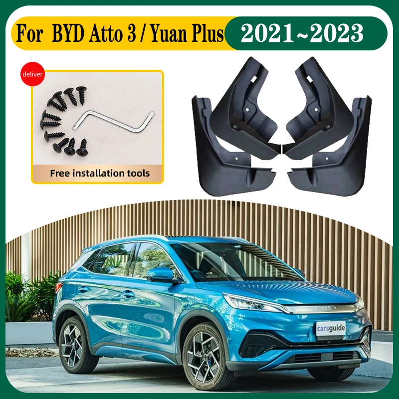 

Car Mudguards For BYD Atto 3 Accessories 2023 2022 2021 Yuan Plus EV Car Splash Guard Front Rear Fenders Accessories Mud Flaps