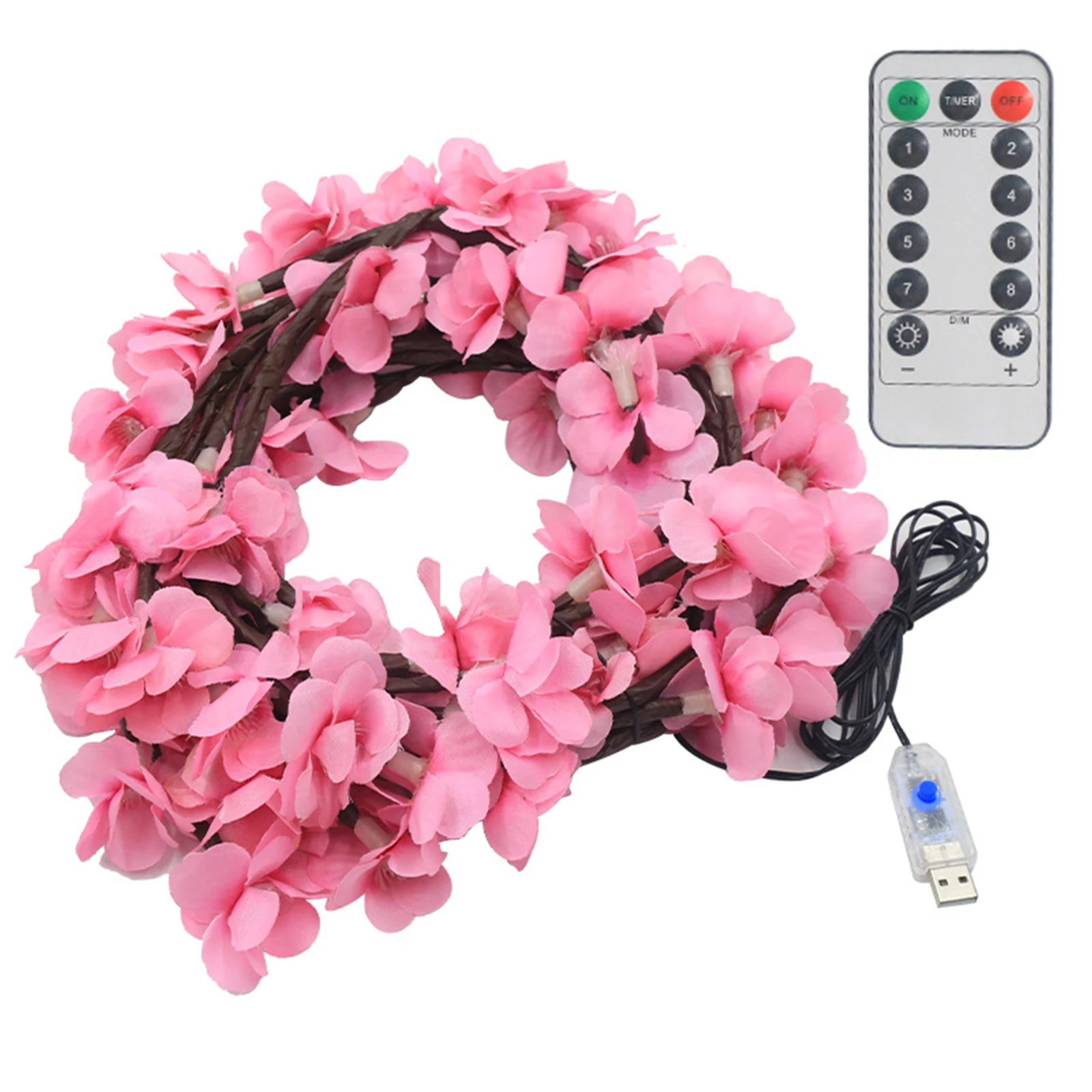 LED Decoration Modeling Lights with RC Cherry Blossom Atmosphere Light Bendable Flower Ambient Lighting for Living Room Bedroom