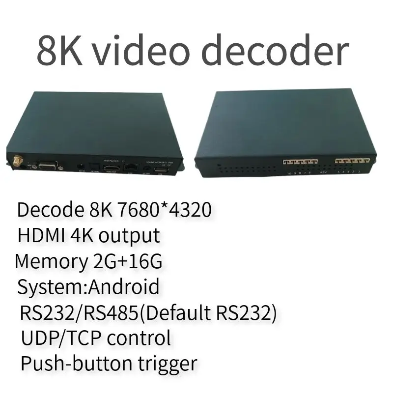 

HDMI video control box 8K media decoder digital museum device RS232 instruct function network UDP player