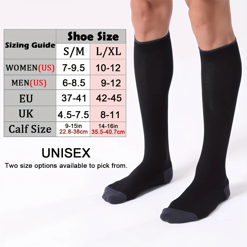 1/4 Pair Compression Socks Men Women 20-30mmhg - Circulation Support Socks Suitable Care Travel - Soft Breathable Sports Socks view 2