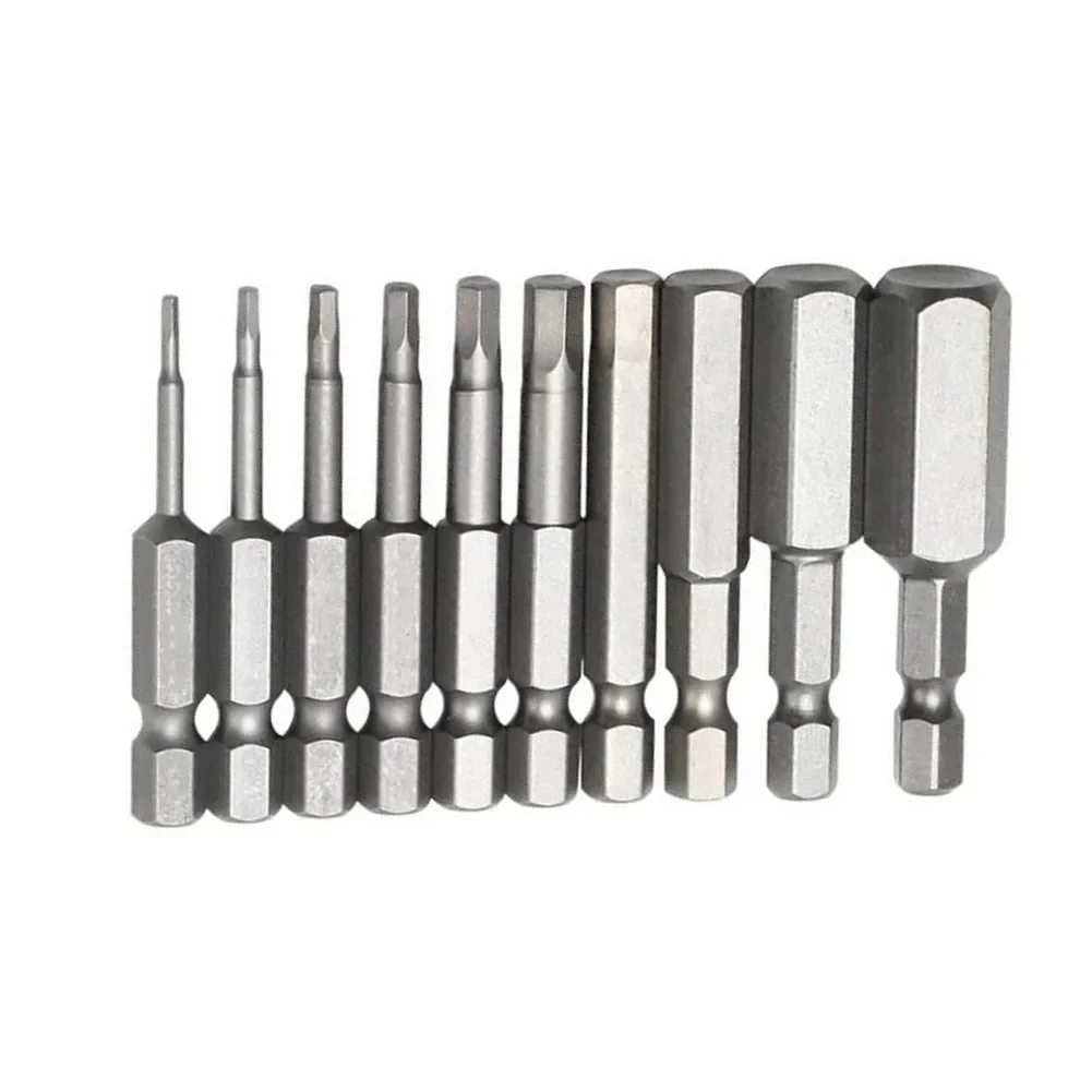 Imagem -04 - Magnetic Hexágono Chave de Fenda Bit Liga de Aço Hex Shank Parafuso Drivers Conjunto 50 mm Comprimento H1.5-h12 para Broca Elétrica 10 Pcs