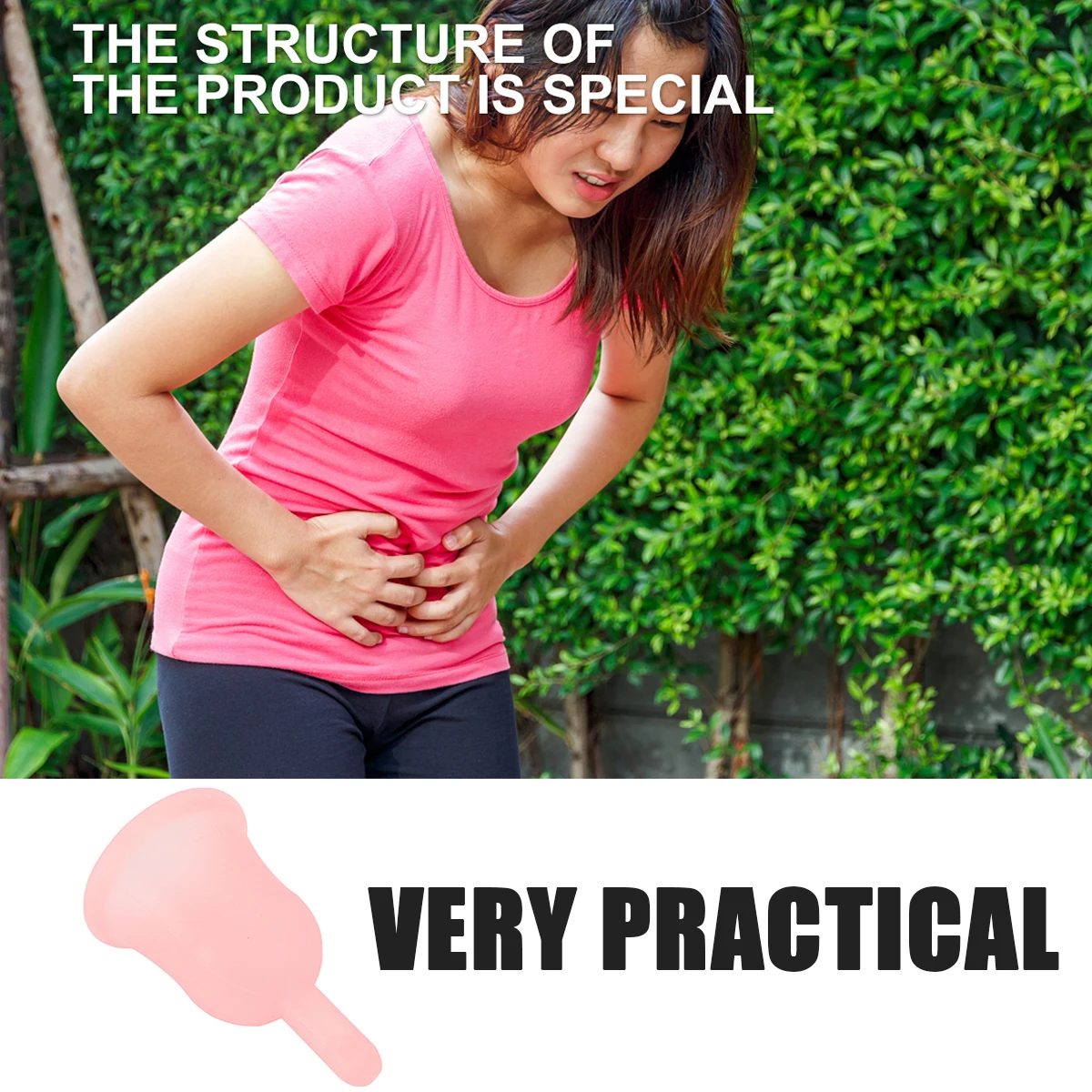 

Розовая силиконовая менструальная чаша размера S, герметичная, пригодная для вторичной переработки, ежемесячный коллектор, женский менструальный держатель для путешествий домой