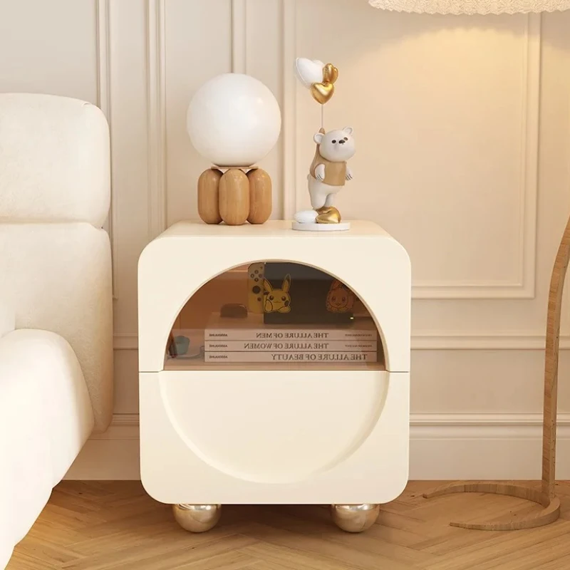 

Modern Nordic Small Night Table White Minimalist Luxury Wood Storage Nightstands Cute Trendy Muebles Hogar Bedrooms Furniture