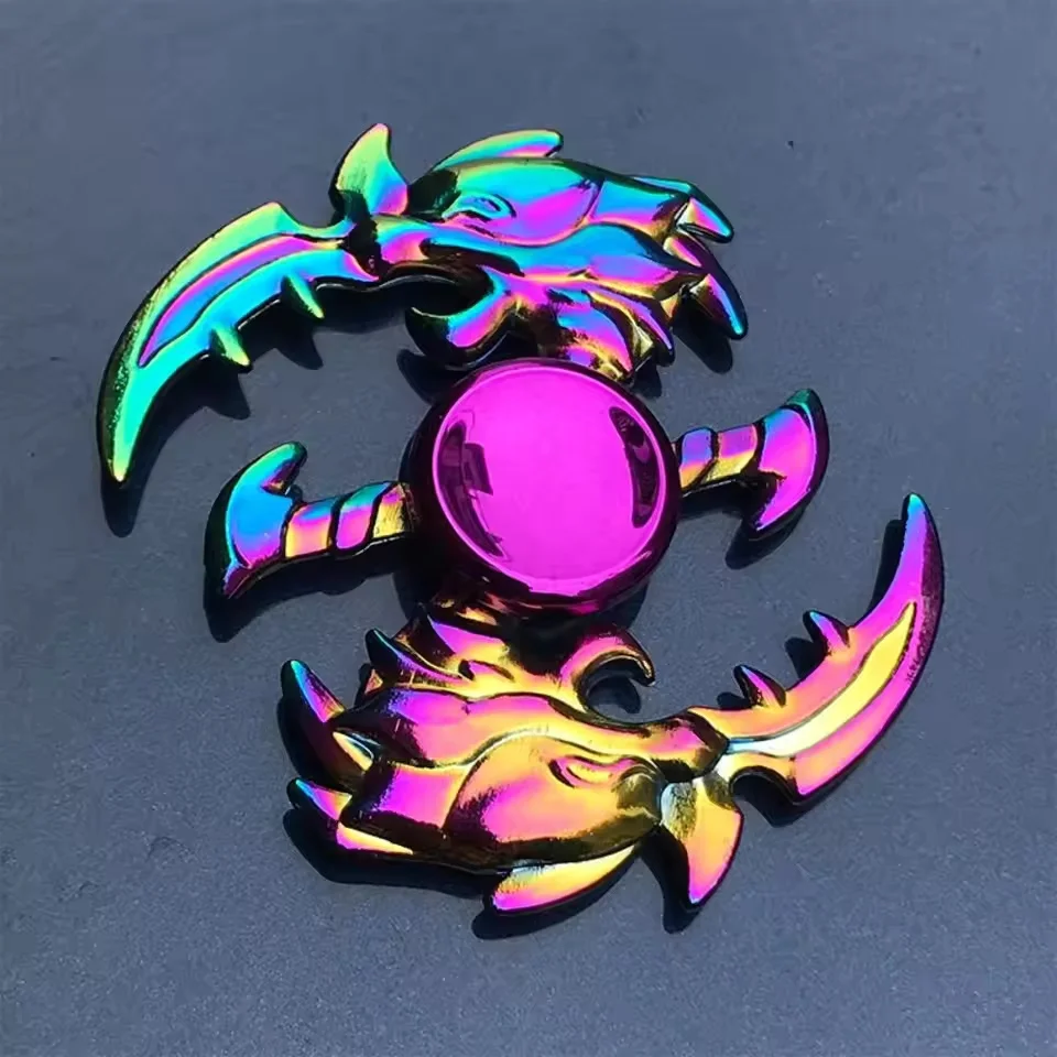 Nuovo metallo arcobaleno sfumatura di colore Fidget Spinner R188 cuscinetto muto EDC mano punta delle dita giroscopio anti-ansia divertimento bambini giocattoli per adulti