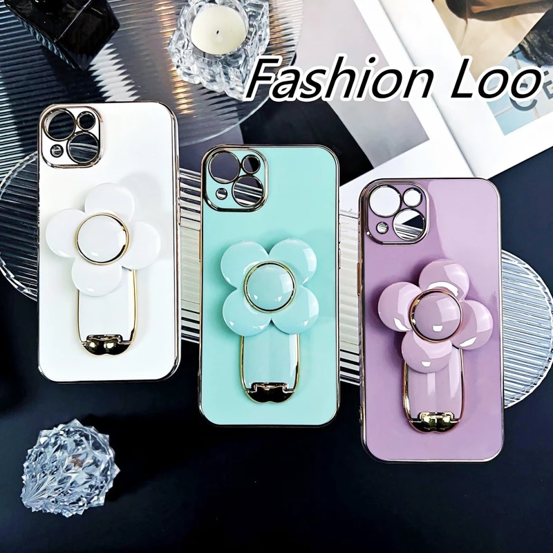 For Huawei Nova Y91 Case Nova Y90 Y70 Plus Nova Y60 Y71 Phone Case Windmill bracket Square Plating Silicone  Back Cover