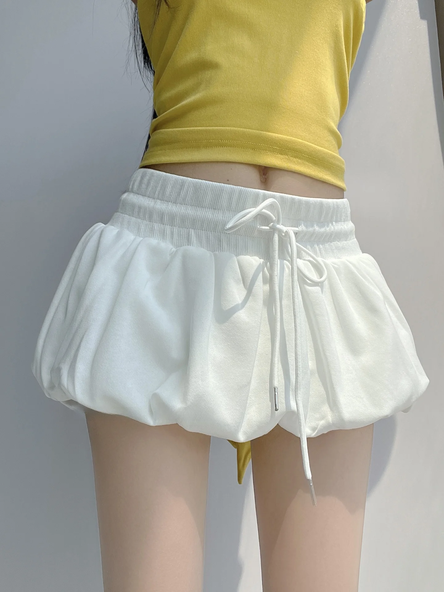 Gray Series Girl Style Wide Waist Sports Bloomer Half Skirt Women Summer A-Line Pleated Loose Fluffy Short Skirt Korean Style