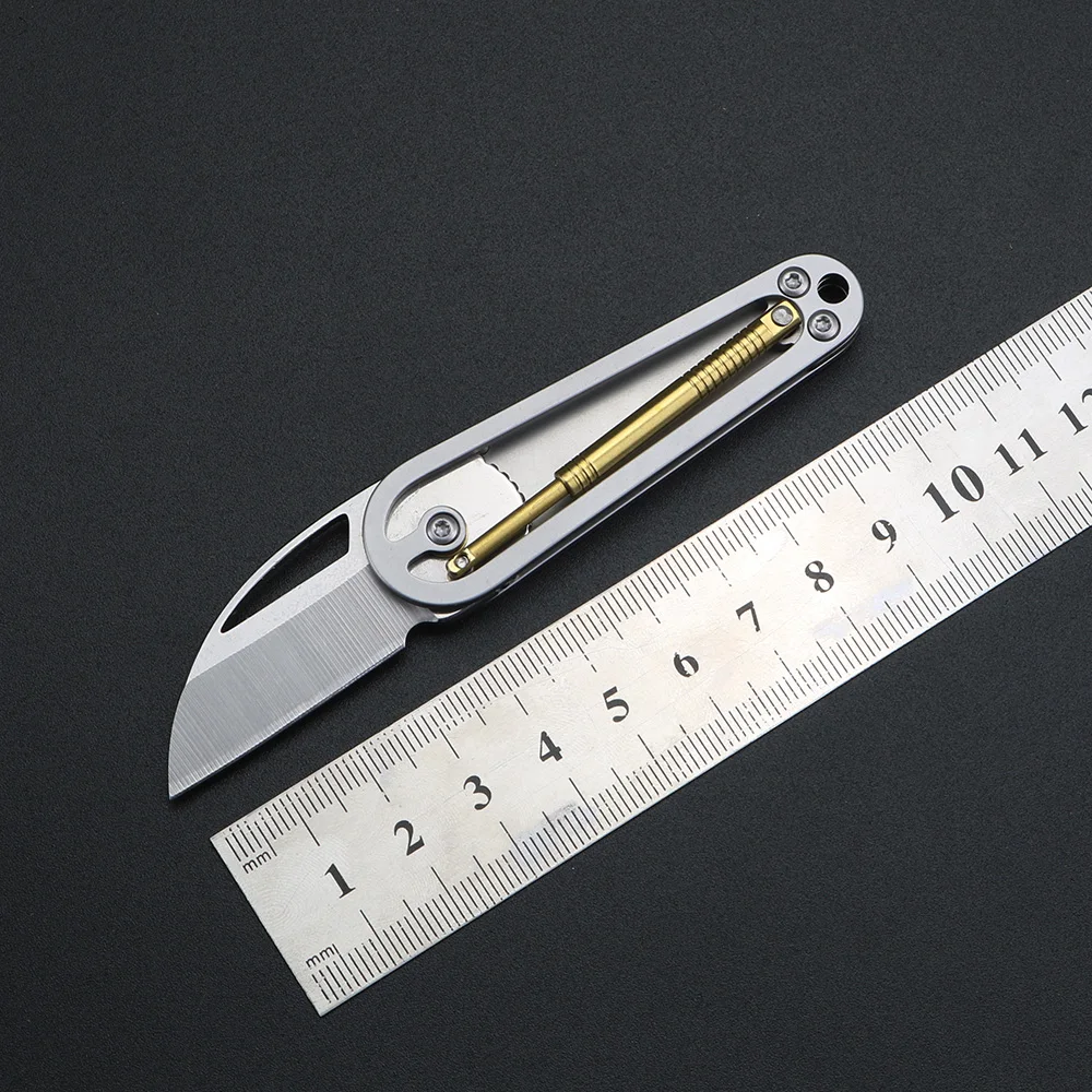 XUANFENG Titanium alloy swinging device folding knife sharp stainless steel mini knife portable keychain pendant knife