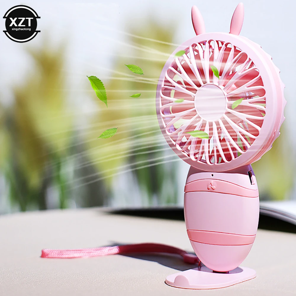 Cartoon Bee-Shaped Fan Portable USB Handheld Fan Student Dormitory Outdoor Travel Mini Fan 3 Speed Adjustable