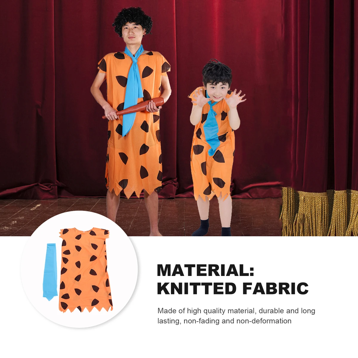 

1 set 1 Set Primitive Costume Durable Role Play Dress For Stage Show Cosplay Outfit Creative Design Parent-Child