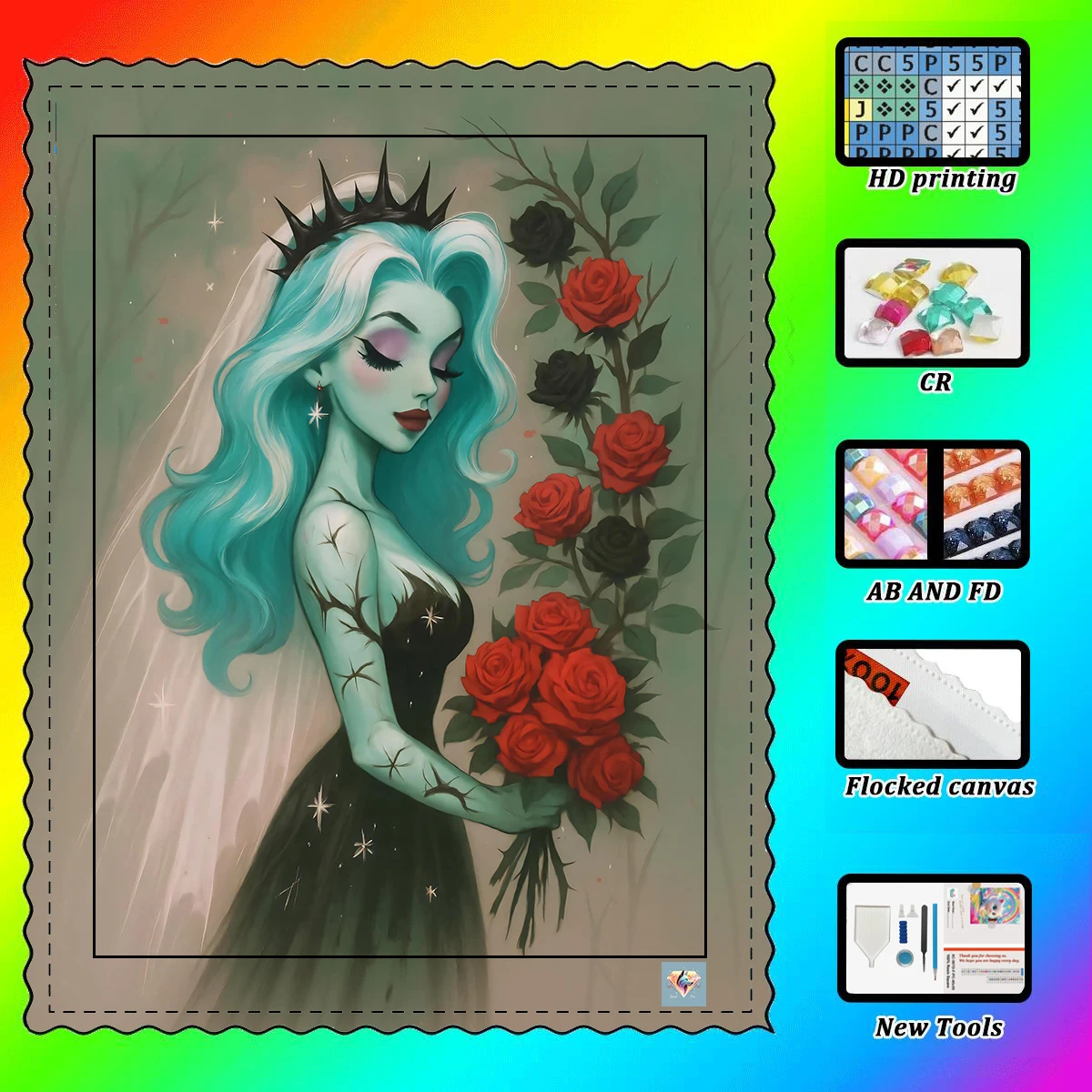 

【Piu Diamond Art】Таинственная девушка 100% смола FD+ab+cr Набор для алмазной штамповки Идеальный шедевр стоит купить