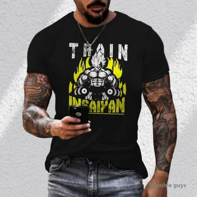 

2026 Summer Unisex Anime Dragon Ball Goku Tee Kakarot Vegeta Super Saiyan Oversized TshirtShort Sleeve