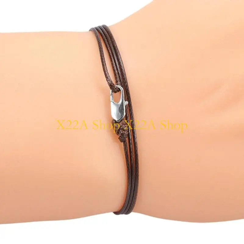 Unique Stackable Waxed Thread Bracelet Copper Metal Closure Adjustable Wrist Jewelry Gift For Birthdays Anniversaries