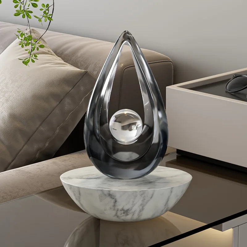 Advanced Transparent Waterdrop Art Ornament Marble Sculpture Sample Room Living