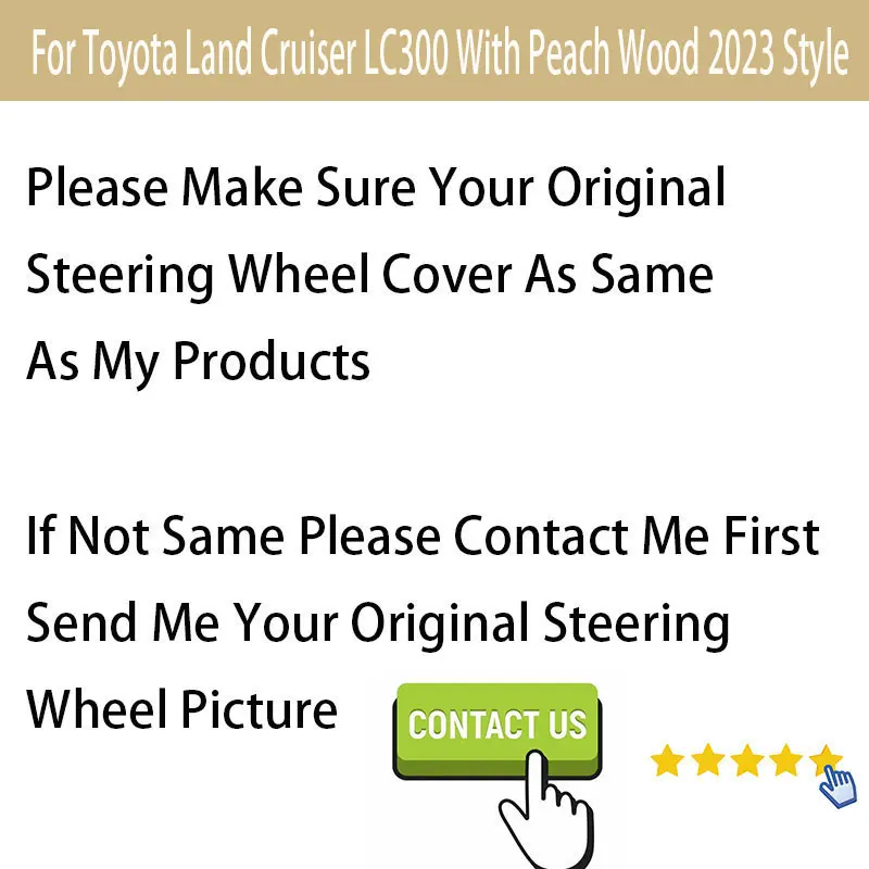 Customized Car Steering Wheel Cover For Toyota Land Cruiser LC300 With Peach Wood 2023 Style Leather Material Hand Suture Diy