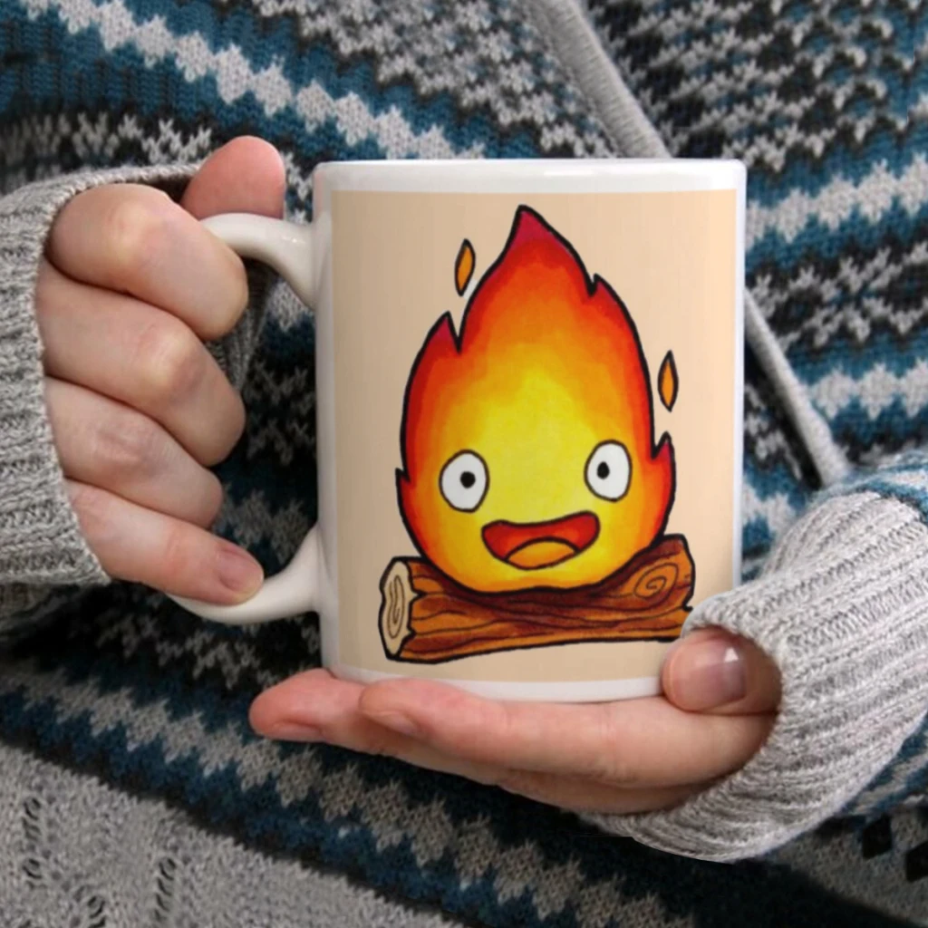 Cute Figure Fire Elves Coffee Mug 11oz Fun Ceramic Coffee Tea Cocoa Cup Handle Tea Drink Cup