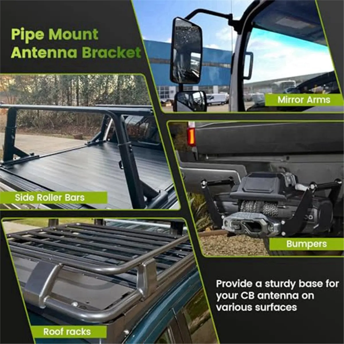 A45I Walkie-Talkie Vehicle Antenna Base, Tube Clamp, Edge Clip Antenna Luggage Rack, Stainless Steel Tube Clamp
