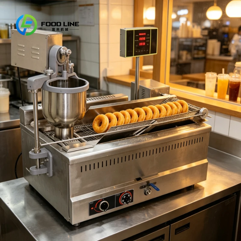Customized High Quality Fully Automatic Donut Machine Mini Puff Snack Ball Mochi Box Double Row Donut Making Machine