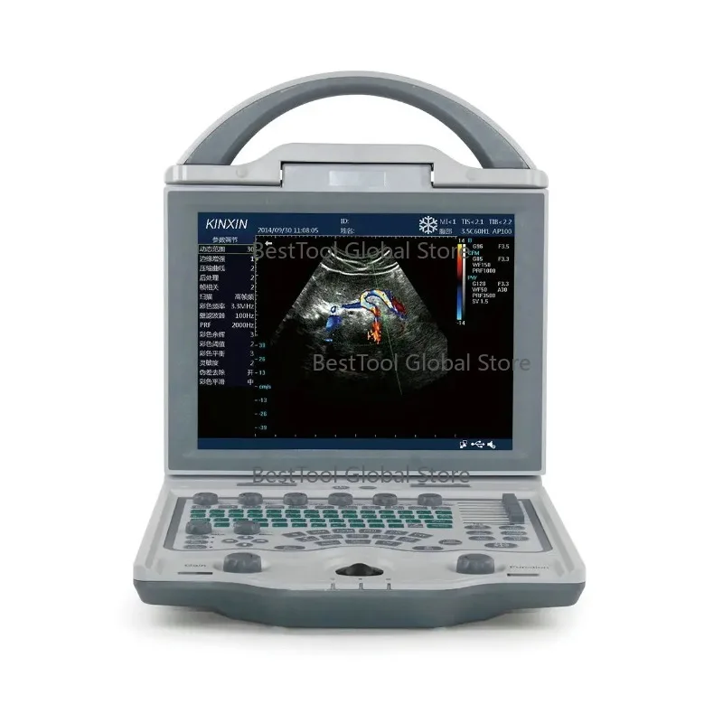 Vet-erinary Ultras-ound Machine  Sc-anner Equi-pment  D-evice with Linear Pro-be Vet Pet Lapt-op Color