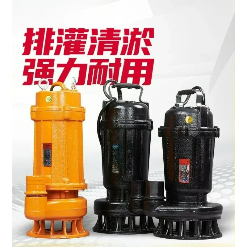 2 Inch 220V Submersible Sewage Pump, Small Wastewater Drainage for Sludge Feces Mud, Industrial & Home Use Water Transfer