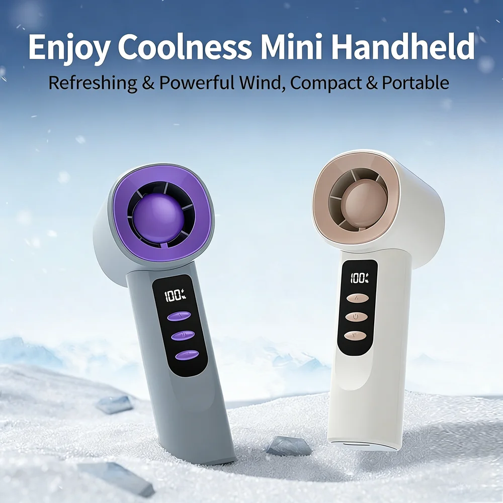 

Outdoor Camping Handheld Fan 2000mAh 100 Speed Mini Fan Portable USB Rechargeable Fan Mini Air Conditioner Air Cooler