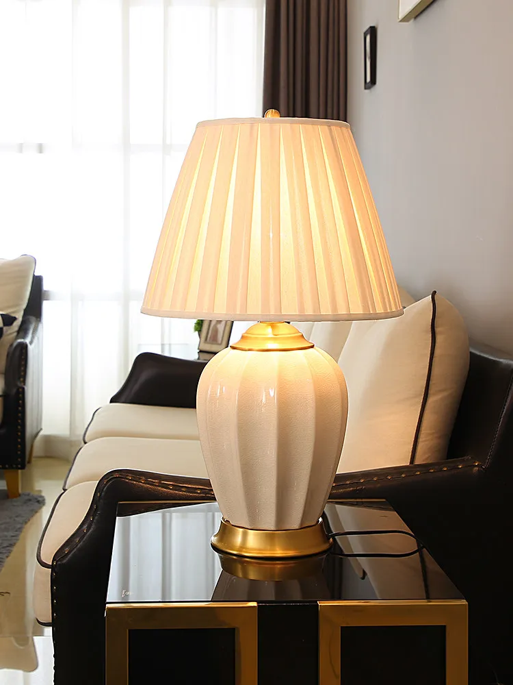 American Luxury Floor Lamps Ceramics Standing Light Living Room Bedroom Hotel Lobby Background