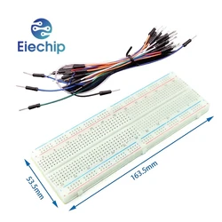 Placa de pruebas PCB sin soldadura de 400 y 830 puntos, Kit electrónico de desarrollo de Jumper, 26AWG, cable de puente, pan, ZY-25