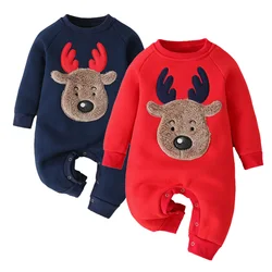 Christmas Baby Romper Newborn Clothes Fleece Lining New Year Kids Jumpsuit for Girls Boys One-Piece Toddler Outfit Infant Onesie