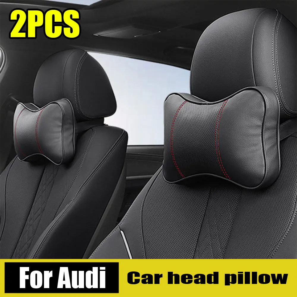 

2 шт. автомобильная подушка для шеи – подушка из искусственной кожи для комфортного вождения, подушка для подголовника сиденья для Audi A3 A5 Q5 S4, аксессуары