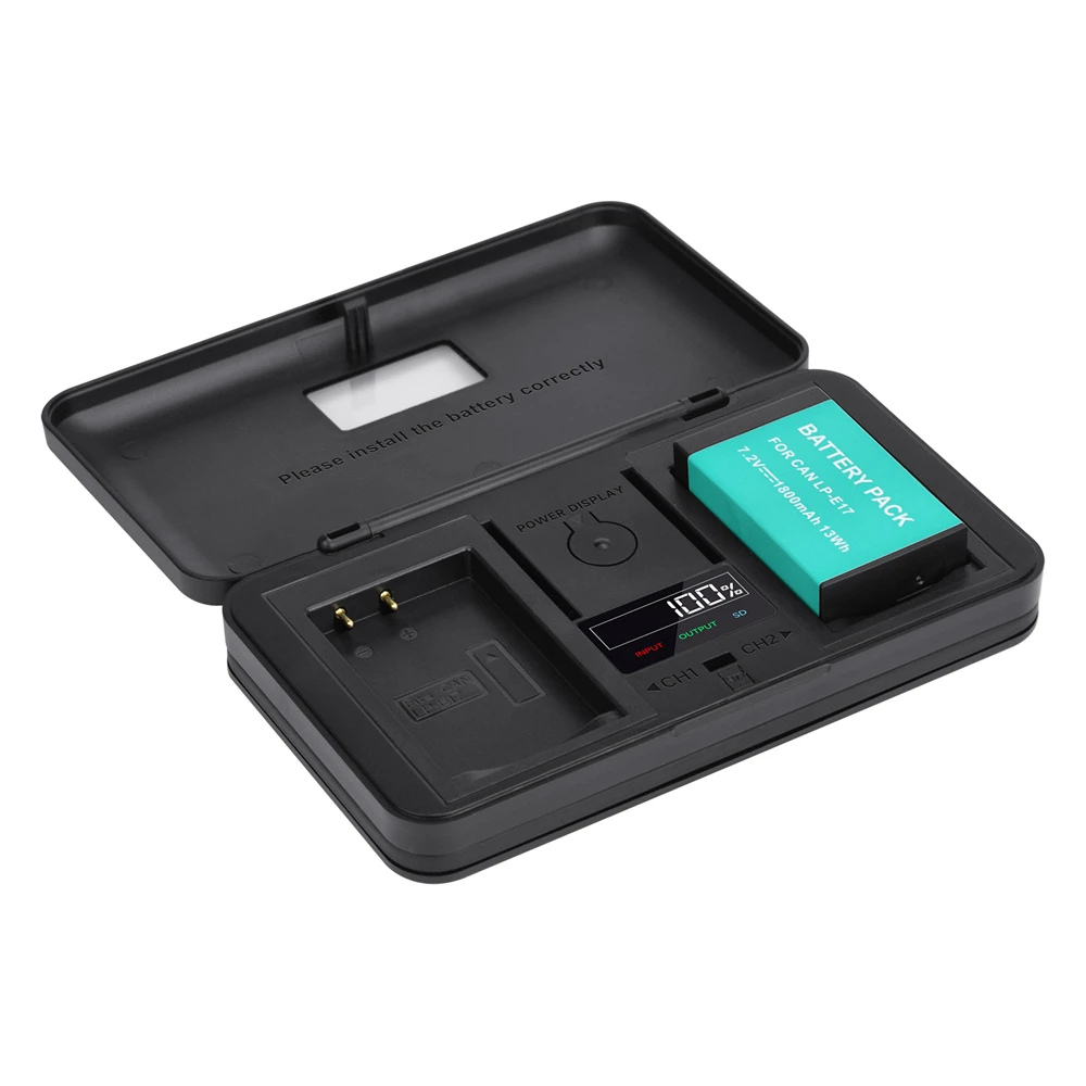 LP-E17 LP E17 LPE17 LCD Dual USB Battery Storage Case Charger for EOS R8 RP 200D M3 M6 750D 760D T6i T6s 800D 8000D Kiss X8i SL2