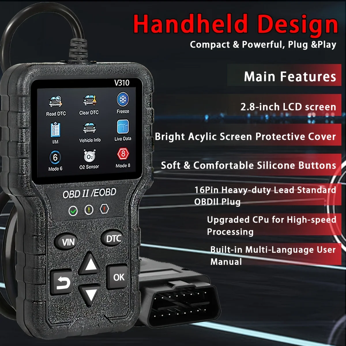 Car Voltage Tester Engine Fault Code Reader Car Obd2 V310 Scanner Diagnostic Tool Can Charging Tester Diagnostic Tool Suitable