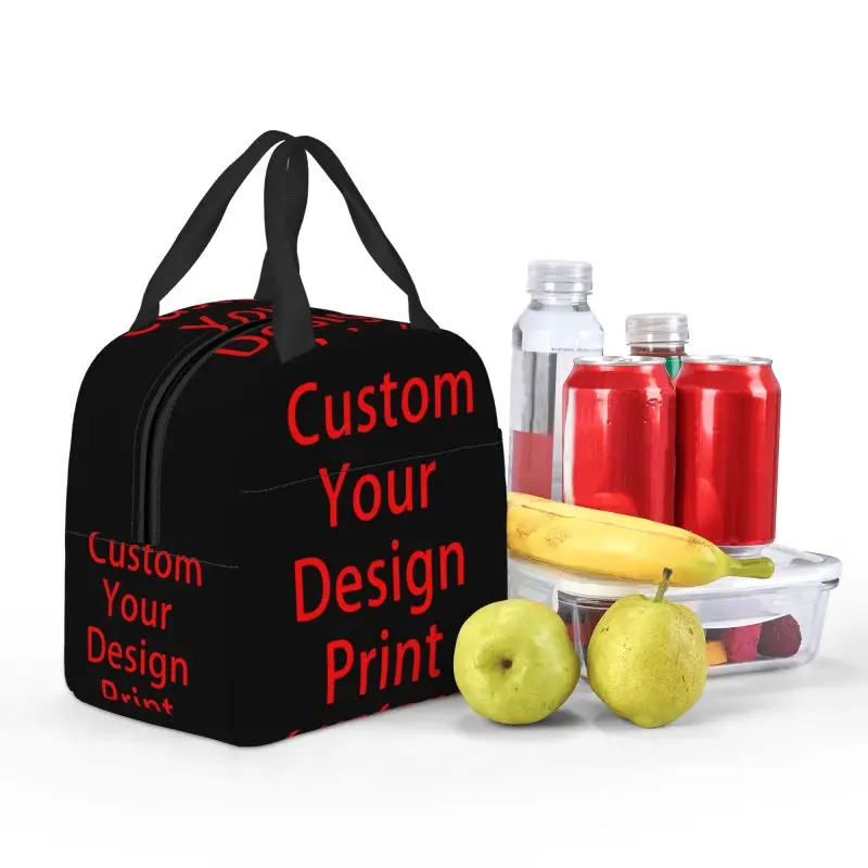 Custom Your Design Lunch Box Women Customized Thermal Cooler Food Insulated Lunch Bag Kids School Children Picnic Tote Bags