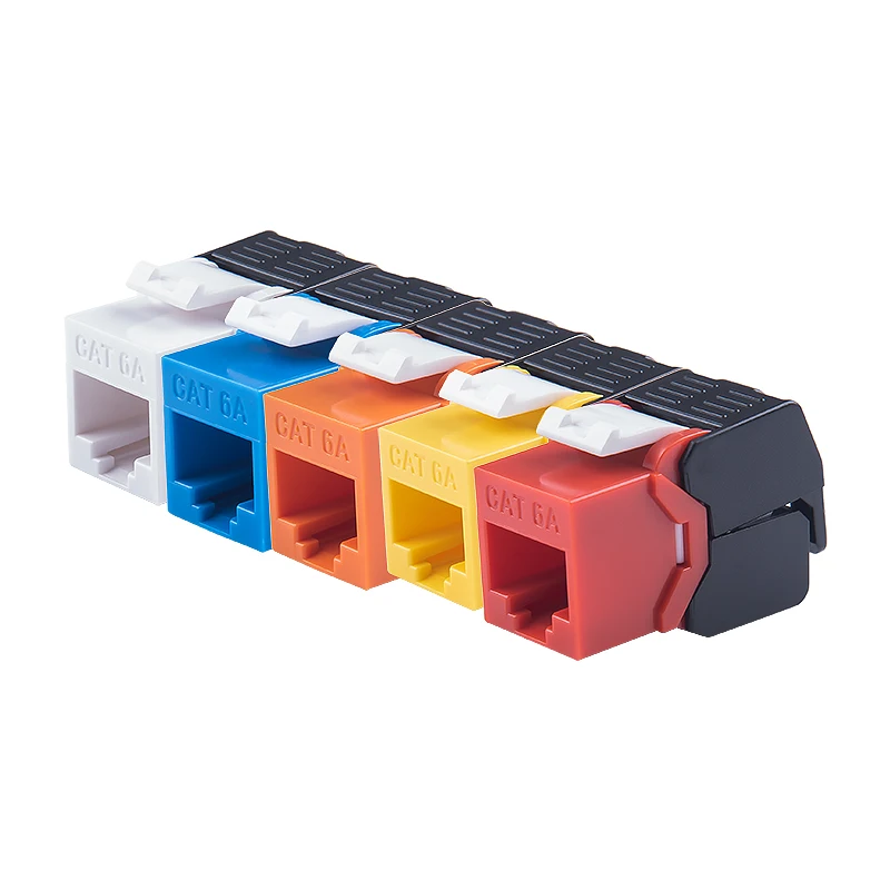 Linkwylan RJ45 Keystone Jack Cat5e Cat6 6A Wiele kolorów Bez narzędziowe moduły sieciowe UTP do LSA Połączenie bez użycia narzędzi