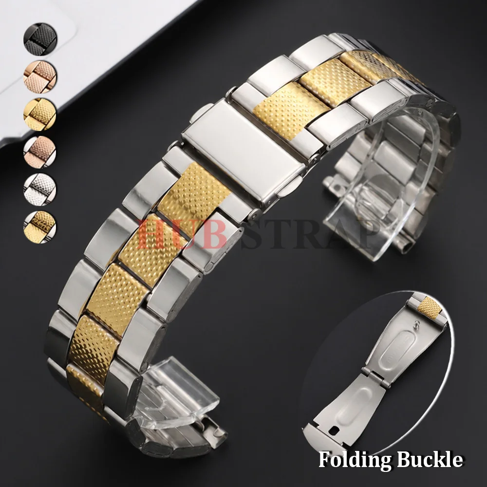 22mm Metall-Uhrenarmband für Samsung Galaxy Watch 4/5/6/7 Serie Edelstahl-Uhrenarmband für Huawei Watch GT2/3/4/5/6 Armband