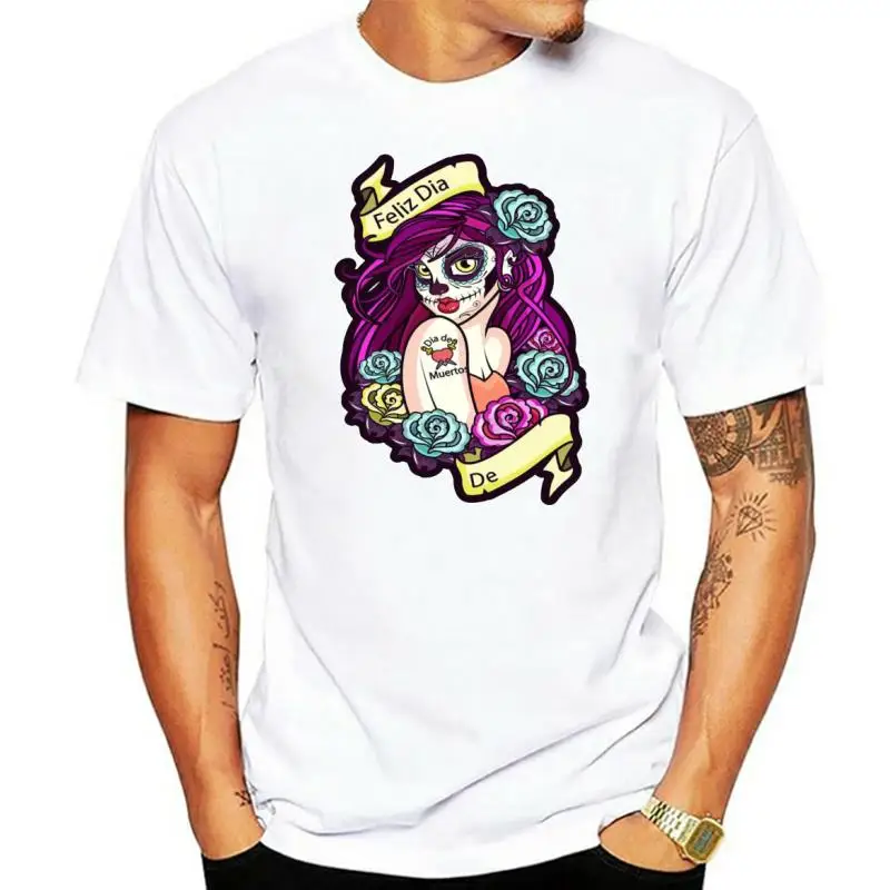 Dead day catrina skull beautiful ladies womens girls  t shirt tops tee men t shirt