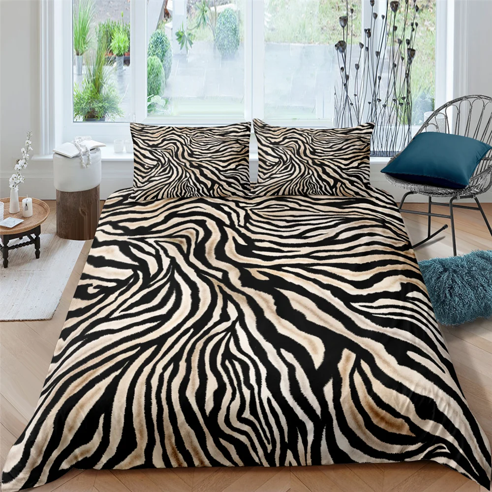 Leopard Bedding Set Queen King Soft Bedclothes Twin Bohemian Print Duvet Cover With Pillowcase Polyester Quilt Cover For Adults