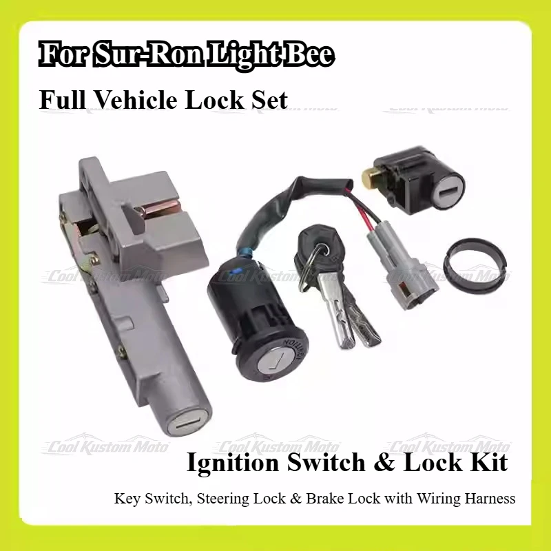 For Surron Light Bee Off-road Bike Full Lock Kit, Steering, Ignition & Battery Box Lock Replacement Spare Parts