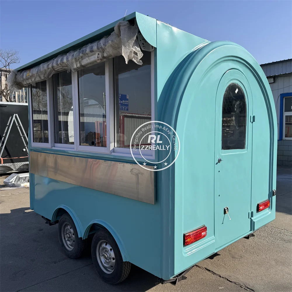 

Customized Food Truck Coffee Bar Ice Cream Pizza Cart Mobile Kitchen Burger BBQ Catering Food Trailer Fully Equipped