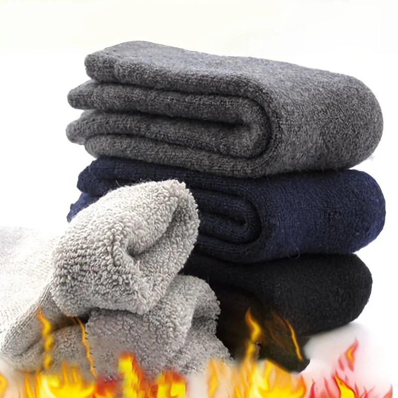 2 Paar neue, dicke, warme Wintersocken für Damen und Herren, einfarbige Hausschuhe, warme Damensocken, bequeme Hausschuhe. – Detail 8