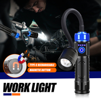 2000LM LED Flashlights, 360° Rotation Lamp Head,Aluminum Alloy Rechargeable Work Torch with Magnet, Outdoor BBQ Camping Lights