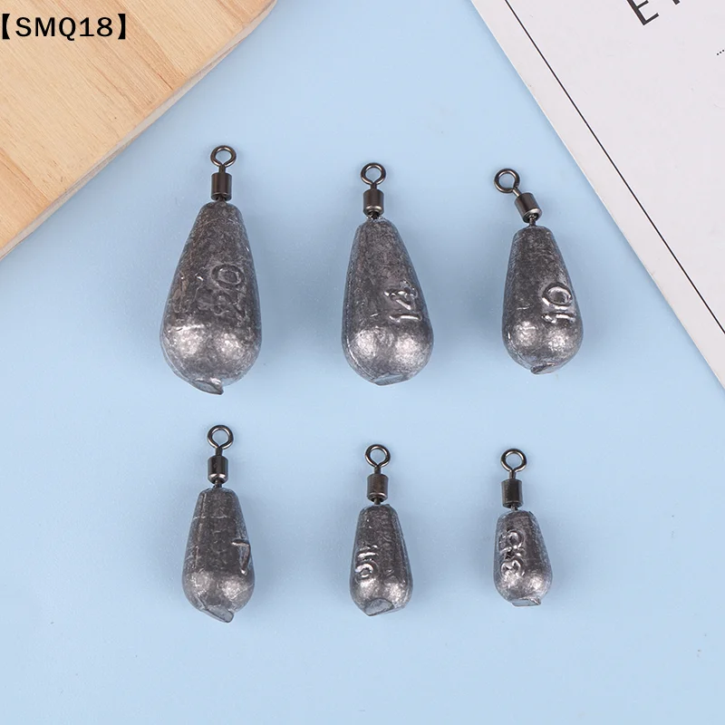 10pcs Lead Sinker Reverse Fishing Lead Rotating Eight-shaped Ring Fishing Lead Sinker Sliding Lead Water Drop Lead Sinker【SMQ】
