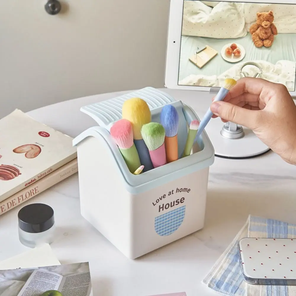 سعة كبيرة حامل قلم البيت الحلو القرطاسية الغبار واقية قلم رصاص صندوق تخزين مقاوم للماء حامل قلم منظم فرشاة للمكياج