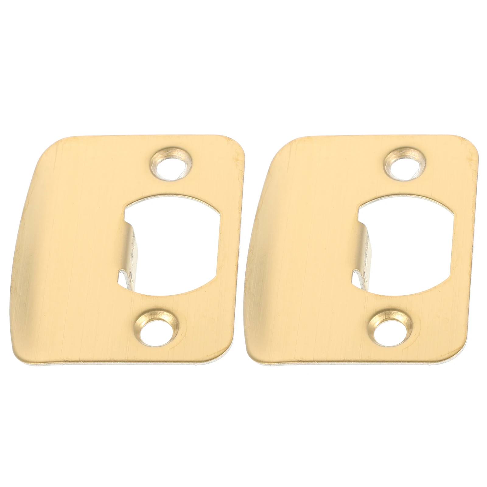

2pcs Door Lock Strike Plates D-type Gold Stainless Steel Heavy Duty Covers for Wooden Doors Smooth Installation Long Lasting