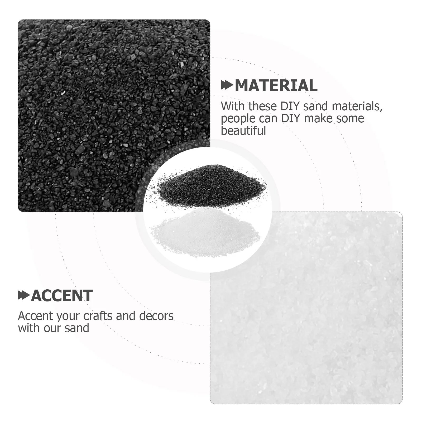 

2 Bags Quartz Sand Accessories Table Landscape for Fine Craft Desktop Diy Natural