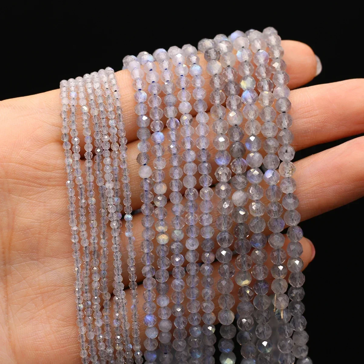 Natural Stone Flash Labradorite Beads Faceted Isolation Beads for Jewelry Making DIY Necklace Bracelet Accessories