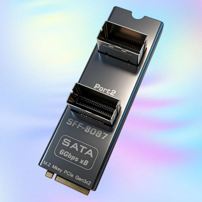 M.2 M-Key PCIe Gen3 x2 to 2 Port SFF-8087 Adapter Card Expand 8 SATA 6Gbps HDD Ports For NAS Synology ESXi FreeNAS Linux Storage