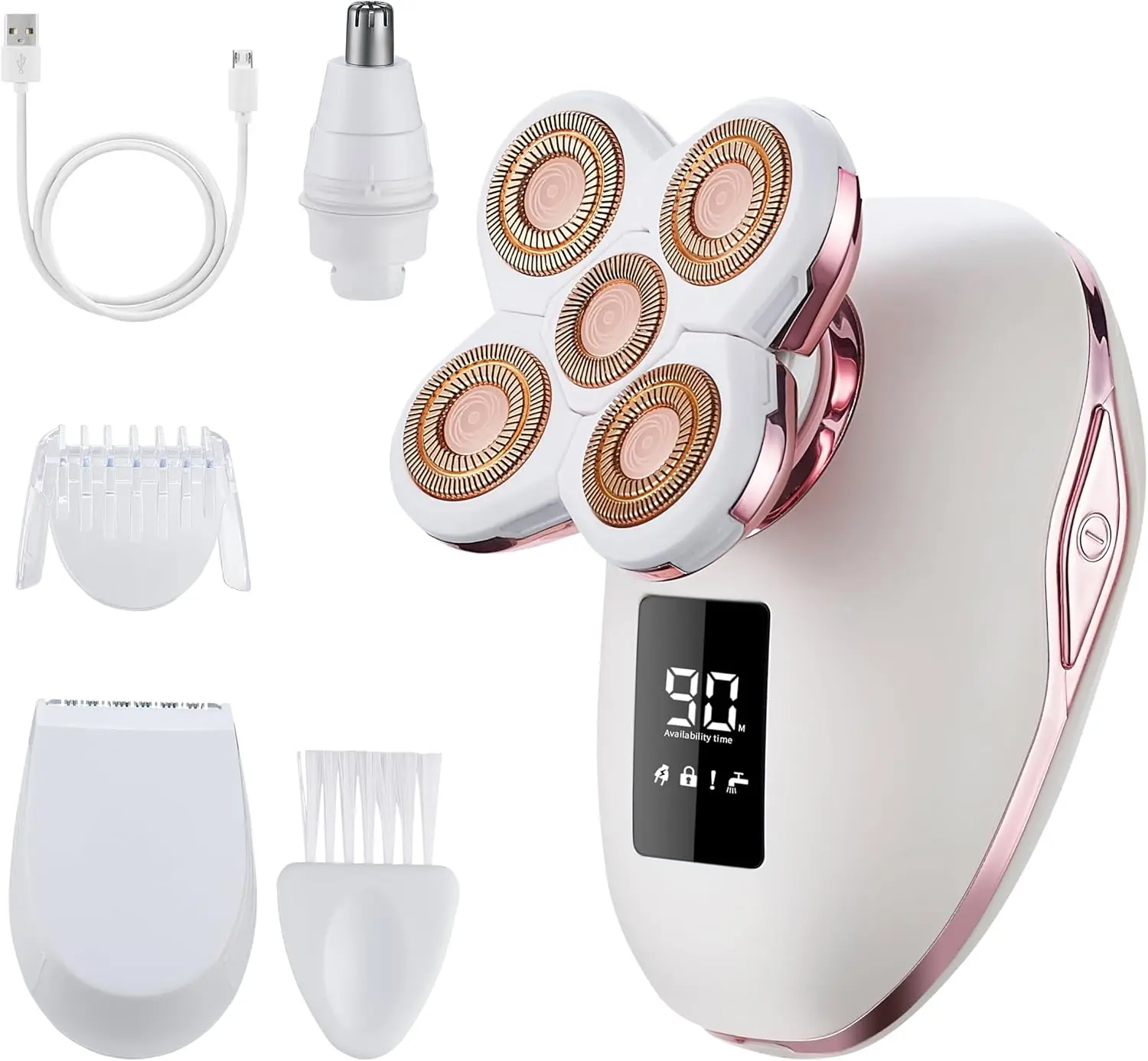 

Women's Electric Razor 2-in-1 Waterproof Bikini & Facial Trimmer for Legs and Pubic Hair